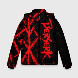 Куртка зимняя для мальчика БЕРСЕРК : Паттерн - клеймо жертвы, цвет: 3D-красный