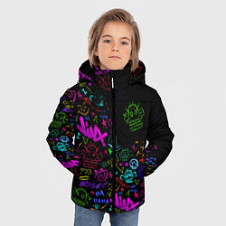 Куртка зимняя для мальчика League Of Legends неон - Arcane logo, цвет: 3D-светло-серый — фото 2