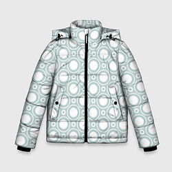 Куртка зимняя для мальчика Белые круги: паттерн, цвет: 3D-светло-серый