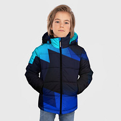 Куртка зимняя для мальчика Абстрактные геометрические объёмные фигуры - Синий, цвет: 3D-красный — фото 2