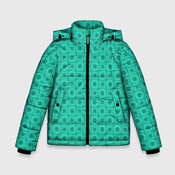 Куртка зимняя для мальчика Бирюзовые узоры паттерн, цвет: 3D-светло-серый