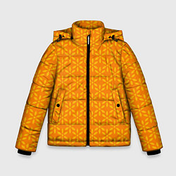 Куртка зимняя для мальчика Желтые лепестки, цвет: 3D-светло-серый