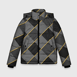Куртка зимняя для мальчика Серебром в клетку, цвет: 3D-светло-серый