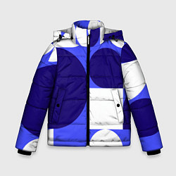 Куртка зимняя для мальчика Абстрактный набор геометрических фигур - Синий фон, цвет: 3D-светло-серый
