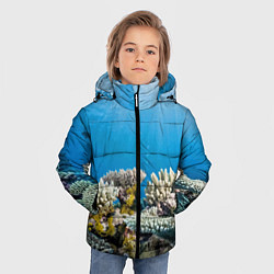 Куртка зимняя для мальчика Кораллы в тропических водах индийского океана, цвет: 3D-красный — фото 2