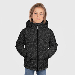 Куртка зимняя для мальчика Имитация кожи - паттерн, цвет: 3D-красный — фото 2