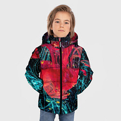 Куртка зимняя для мальчика Абстрактный всплеск розовой и голубой красок, цвет: 3D-черный — фото 2