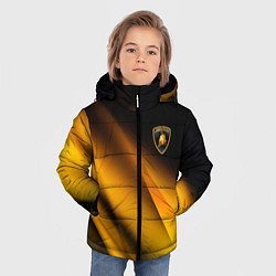 Куртка зимняя для мальчика Ламборгини - желтая абстракция, цвет: 3D-светло-серый — фото 2