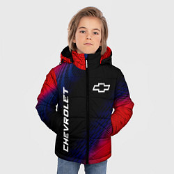 Куртка зимняя для мальчика Chevrolet красный карбон, цвет: 3D-черный — фото 2