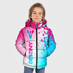 Куртка зимняя для мальчика Destiny neon gradient style: по-вертикали, цвет: 3D-черный — фото 2
