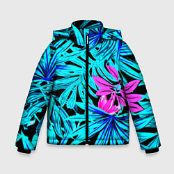 Куртка зимняя для мальчика Palm branches, цвет: 3D-светло-серый