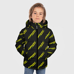 Куртка зимняя для мальчика Киберпанк Бегущий по краю паттерн, цвет: 3D-черный — фото 2