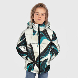 Куртка зимняя для мальчика Листья тропические тёмно-синие, цвет: 3D-черный — фото 2