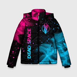 Куртка зимняя для мальчика Dead Space - neon gradient: символ и надпись верти, цвет: 3D-черный