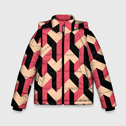 Куртка зимняя для мальчика Объемный геометрический узор geometry, цвет: 3D-светло-серый