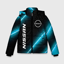 Куртка зимняя для мальчика Nissan неоновые лампы, цвет: 3D-черный