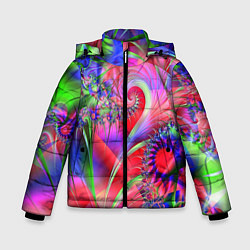 Куртка зимняя для мальчика Фракталы нежных оттенков, цвет: 3D-светло-серый