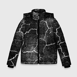 Куртка зимняя для мальчика Трещины инверсия, цвет: 3D-черный