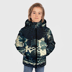 Куртка зимняя для мальчика Трехмерный готический фрактал, цвет: 3D-черный — фото 2