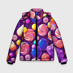 Куртка зимняя для мальчика Сладости для радости, цвет: 3D-светло-серый