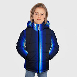 Куртка зимняя для мальчика Неоновое синее свечение, цвет: 3D-светло-серый — фото 2