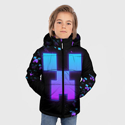 Куртка зимняя для мальчика Minecraft градиент, цвет: 3D-светло-серый — фото 2