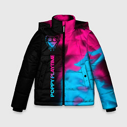 Куртка зимняя для мальчика Poppy Playtime - neon gradient: по-вертикали, цвет: 3D-черный