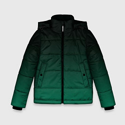 Зимняя куртка для мальчика Черный и бирюзово - зеленый, текстурированный под