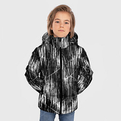 Куртка зимняя для мальчика Черно-белые штрихи, зигзаг, цвет: 3D-светло-серый — фото 2