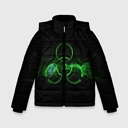 Куртка зимняя для мальчика Радиация - зелёный знак, цвет: 3D-красный