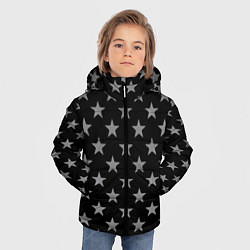 Куртка зимняя для мальчика Звездный фон черный, цвет: 3D-красный — фото 2