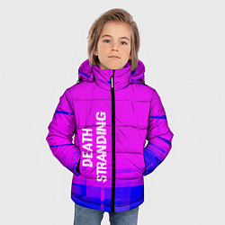 Куртка зимняя для мальчика Death Stranding glitch text effect: по-вертикали, цвет: 3D-черный — фото 2