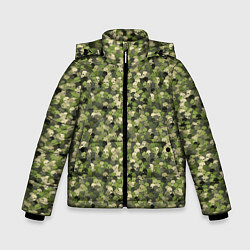 Куртка зимняя для мальчика Милитари череп мини, цвет: 3D-светло-серый