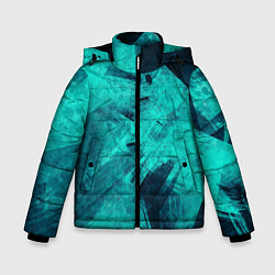 Куртка зимняя для мальчика Текстура малахита, цвет: 3D-черный