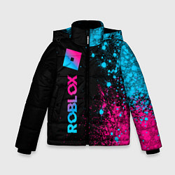 Куртка зимняя для мальчика Roblox - neon gradient: по-вертикали, цвет: 3D-черный