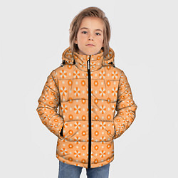 Куртка зимняя для мальчика Абстракция - оранжевые зонтики, цвет: 3D-красный — фото 2