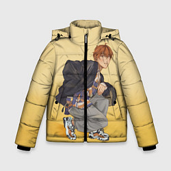 Куртка зимняя для мальчика Красавчик Мафую, цвет: 3D-светло-серый