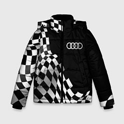 Куртка зимняя для мальчика Audi racing flag, цвет: 3D-черный