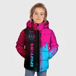 Куртка зимняя для мальчика Sporting - neon gradient: по-вертикали, цвет: 3D-черный — фото 2