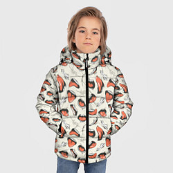 Куртка зимняя для мальчика Рот с языком поп арт, цвет: 3D-светло-серый — фото 2