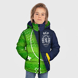 Куртка зимняя для мальчика Sporting football field, цвет: 3D-черный — фото 2