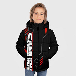 Куртка зимняя для мальчика Samurai - Красный техно - Киберпанк, цвет: 3D-светло-серый — фото 2