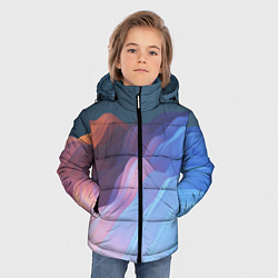 Куртка зимняя для мальчика Волнообразные абстрактные субстанции, цвет: 3D-светло-серый — фото 2