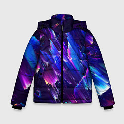 Зимняя куртка для мальчика Космический неоновый глитч