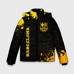 Куртка зимняя для мальчика Barcelona - gold gradient: надпись, символ, цвет: 3D-черный