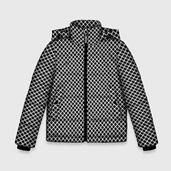 Куртка зимняя для мальчика Абстрактная чёрно-белая мозаика, цвет: 3D-красный