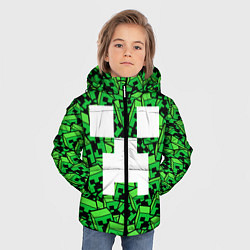 Куртка зимняя для мальчика Головы криперов - Майнкрафт, цвет: 3D-черный — фото 2
