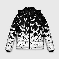 Куртка зимняя для мальчика Black and white bat pattern, цвет: 3D-черный