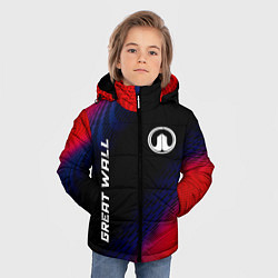 Куртка зимняя для мальчика Great Wall красный карбон, цвет: 3D-черный — фото 2