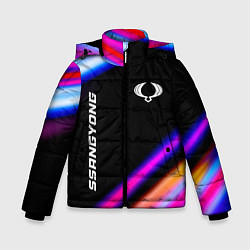 Куртка зимняя для мальчика SsangYong speed lights, цвет: 3D-черный